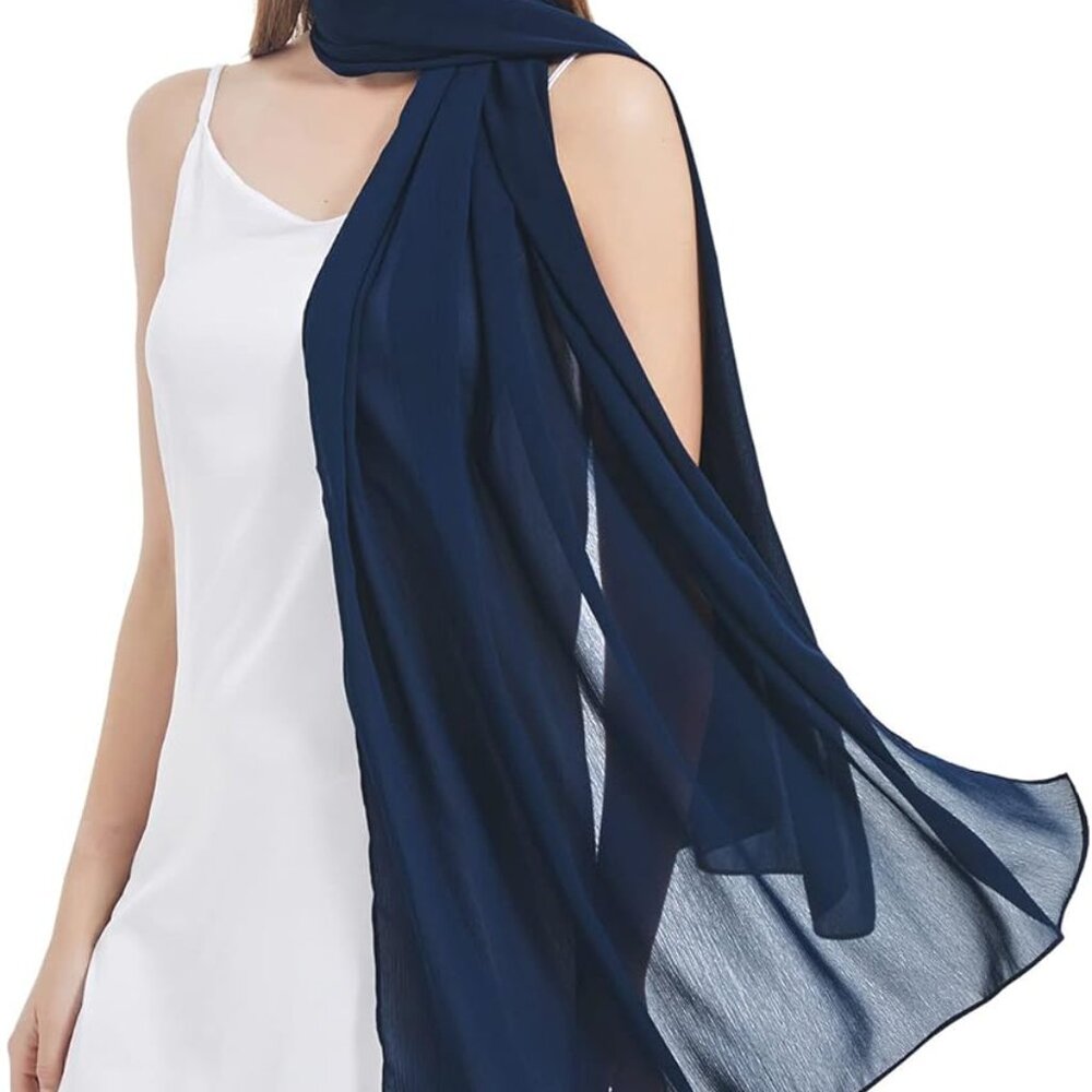 Chiffon Shawl Wraps Scarves Lightweight for Women Evening Dresses Wedding Brides - Picture 4 of 5